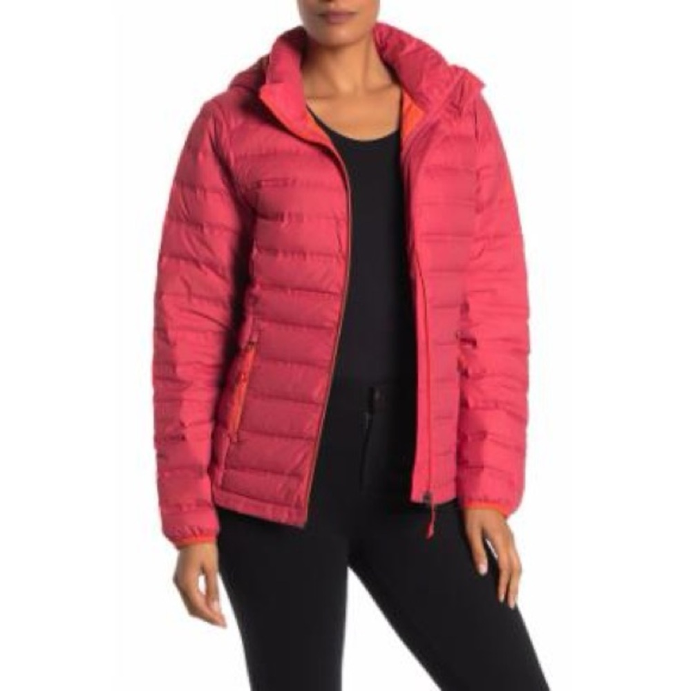 New Gerry Miriam Puffer Coat Down Fill Lightweight 650 Sweetheart Red Size Small